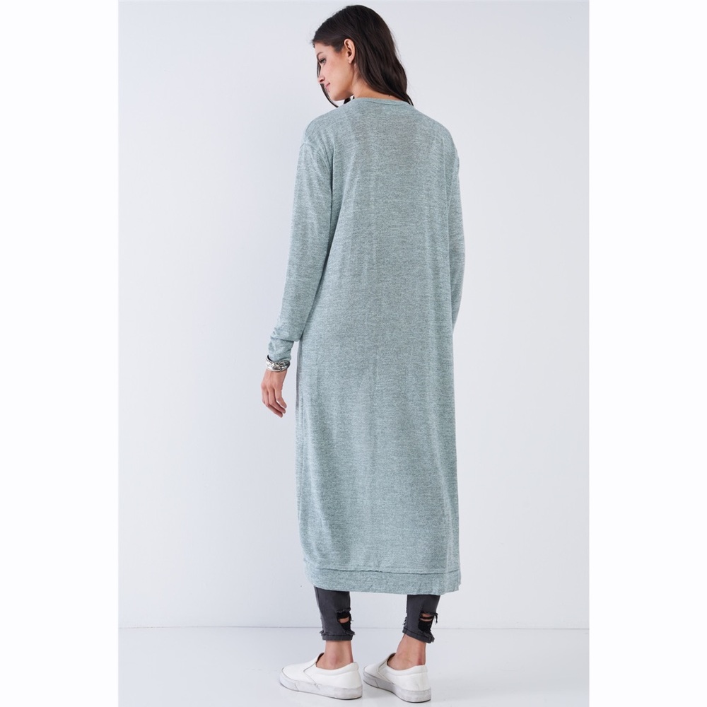 Sage Long Sleeve Midi Cardigan Duster - Picture 2 of 3